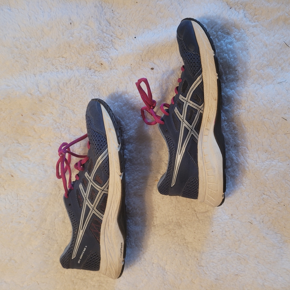 Asics Blue and Pink Running Shoes